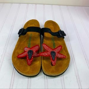 Comfortfusse Starfish red comfort sandals